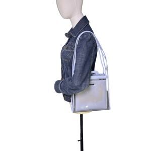 Vintage Gucci Clear PVC Blue Leather 2 Piece Shoulder Tote Bag Italy Project2